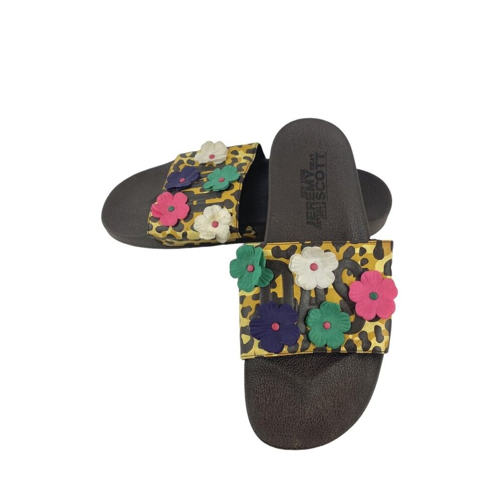 Adidas Jeremy Scott Adilette Leopard Floral Print Slipper Slides Sandals Size 13